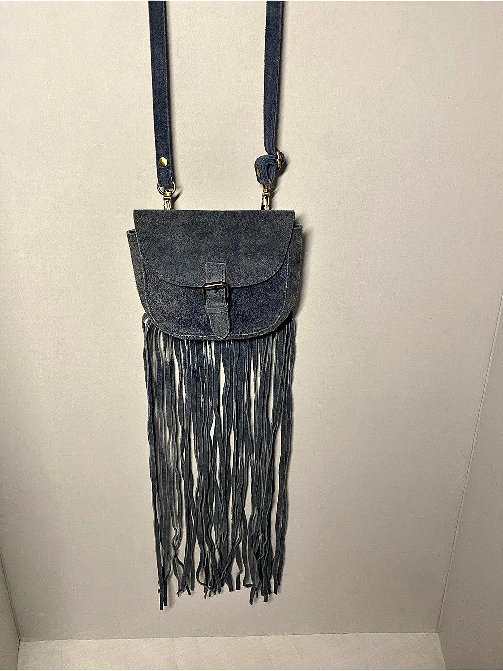 Steve Madden Fringe Mini Crossbody Bag in Blue